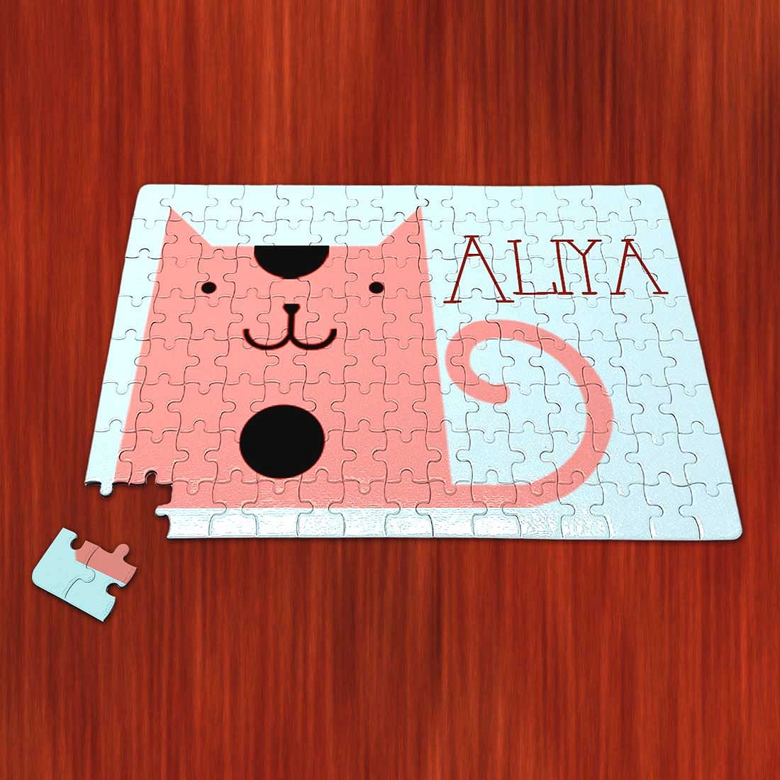 Childrens Name Puzzle - Cat Black Patch - Image 3