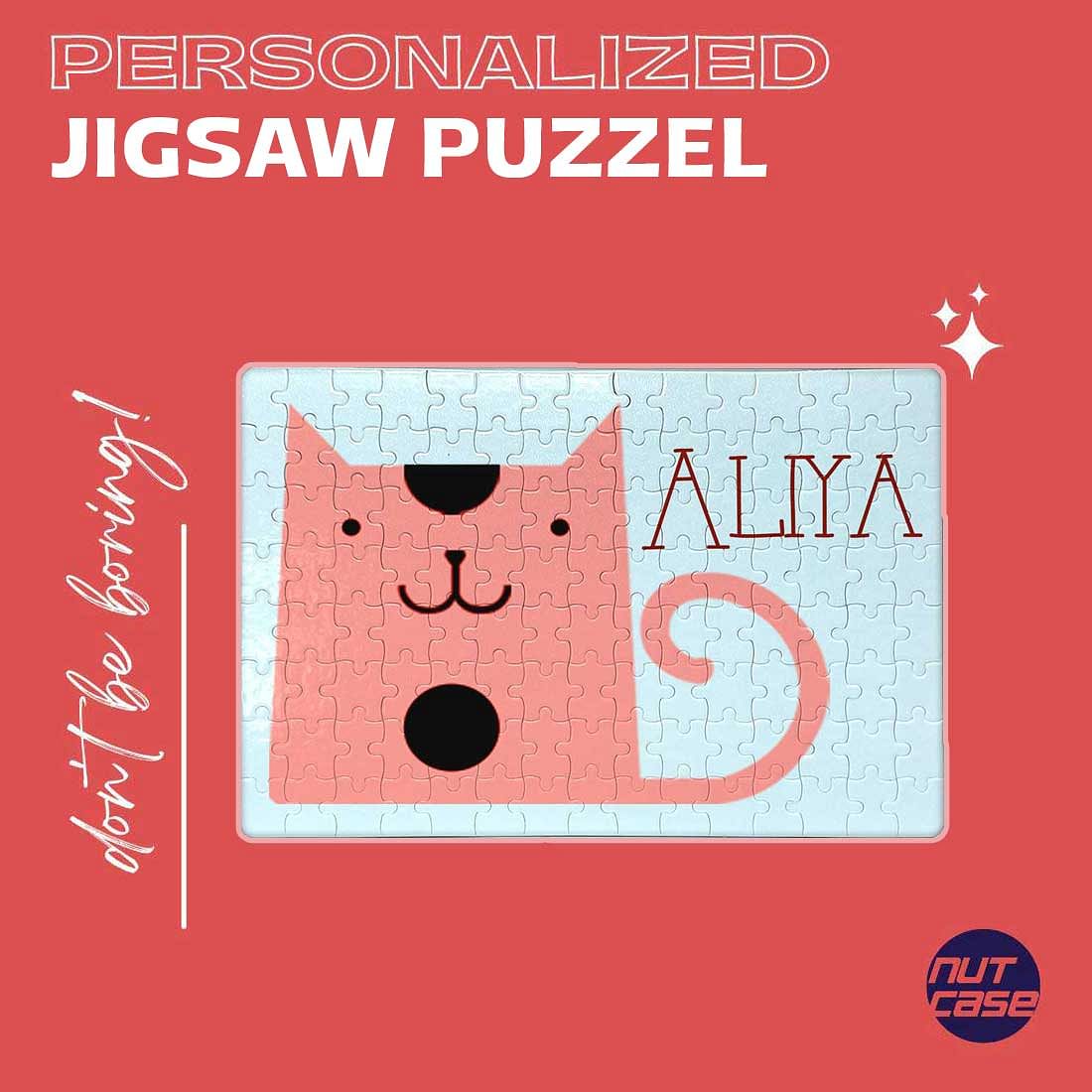 Childrens Name Puzzle - Cat Black Patch - Image 4