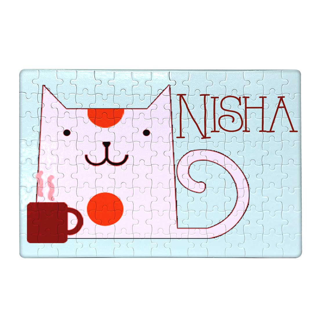Personalised Childrens Puzzle - Cat Orange Patch