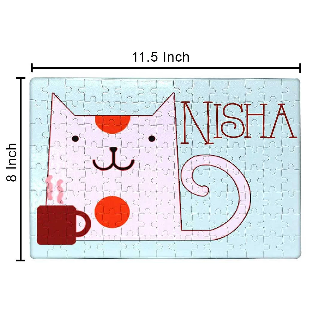 Personalised Childrens Puzzle - Cat Orange Patch - Image 2
