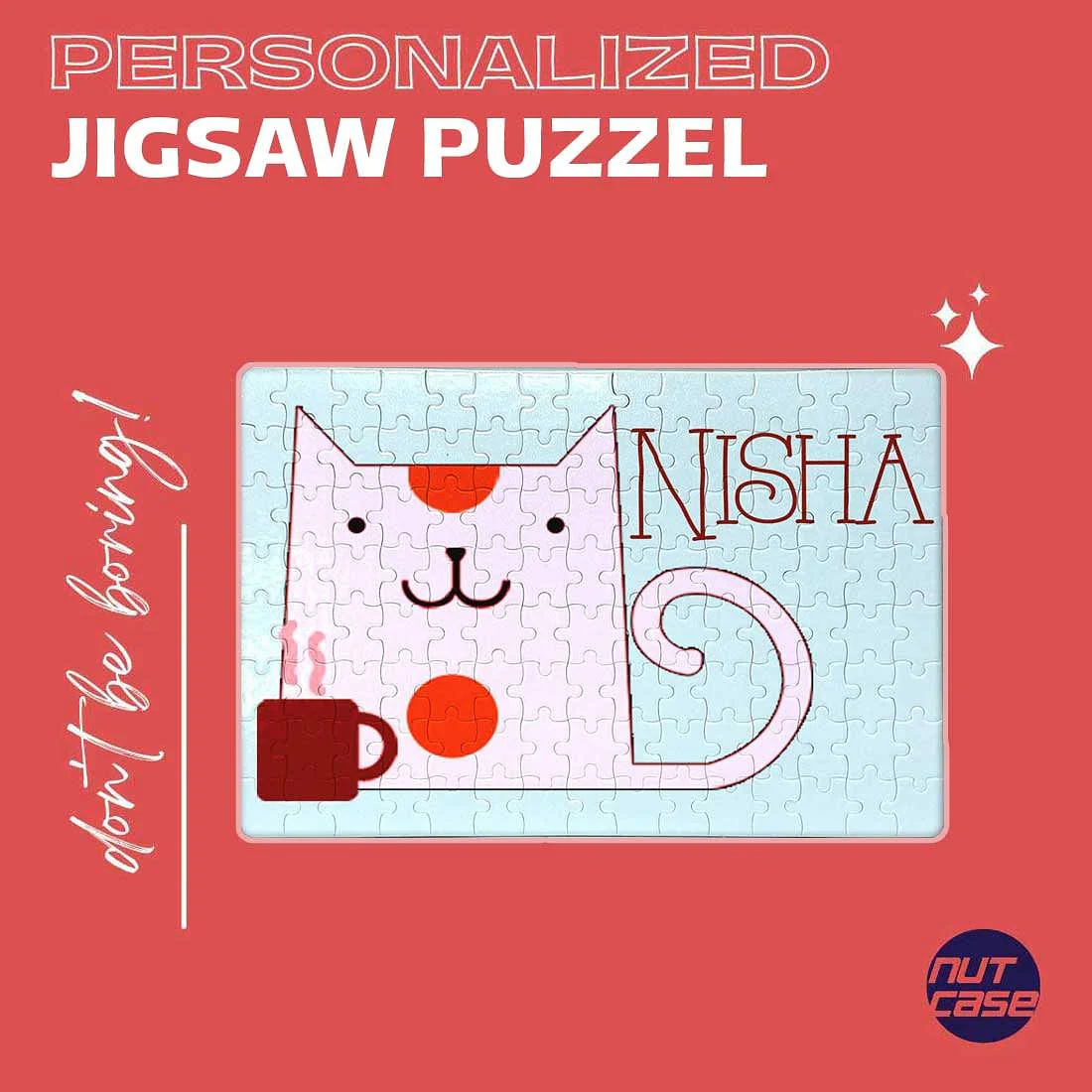 Personalised Childrens Puzzle - Cat Orange Patch - Image 4