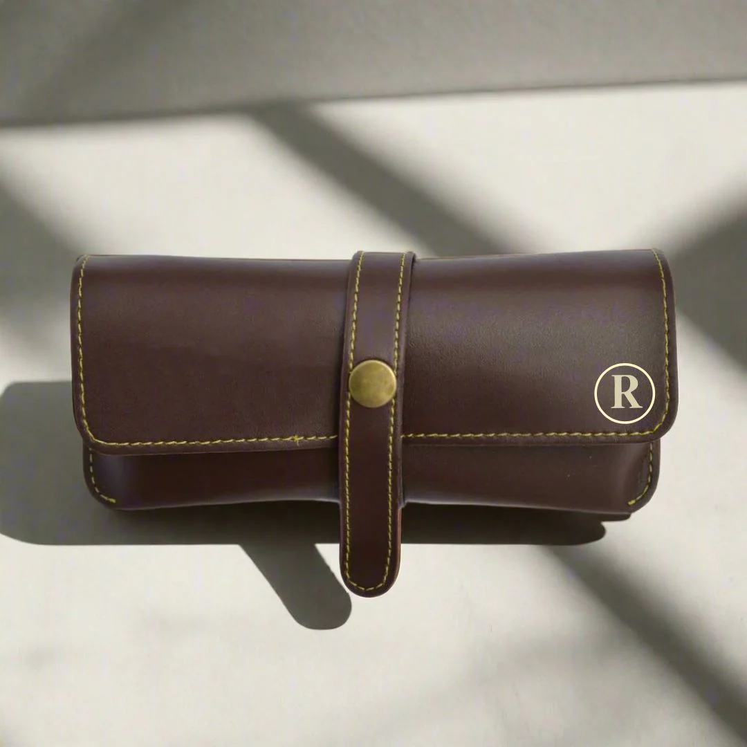 Personalized Raksha Bandhan Gift Set for Brother - Faux Leather Pouch, Wallet, Glass Holder & Rakhi - Available in Black & Brown - Image 7