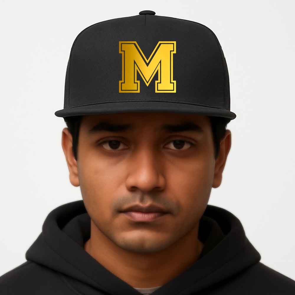 Personalized Rappers Cap for Men – Black Hip Hop Swag Cap with Initial - Image 2