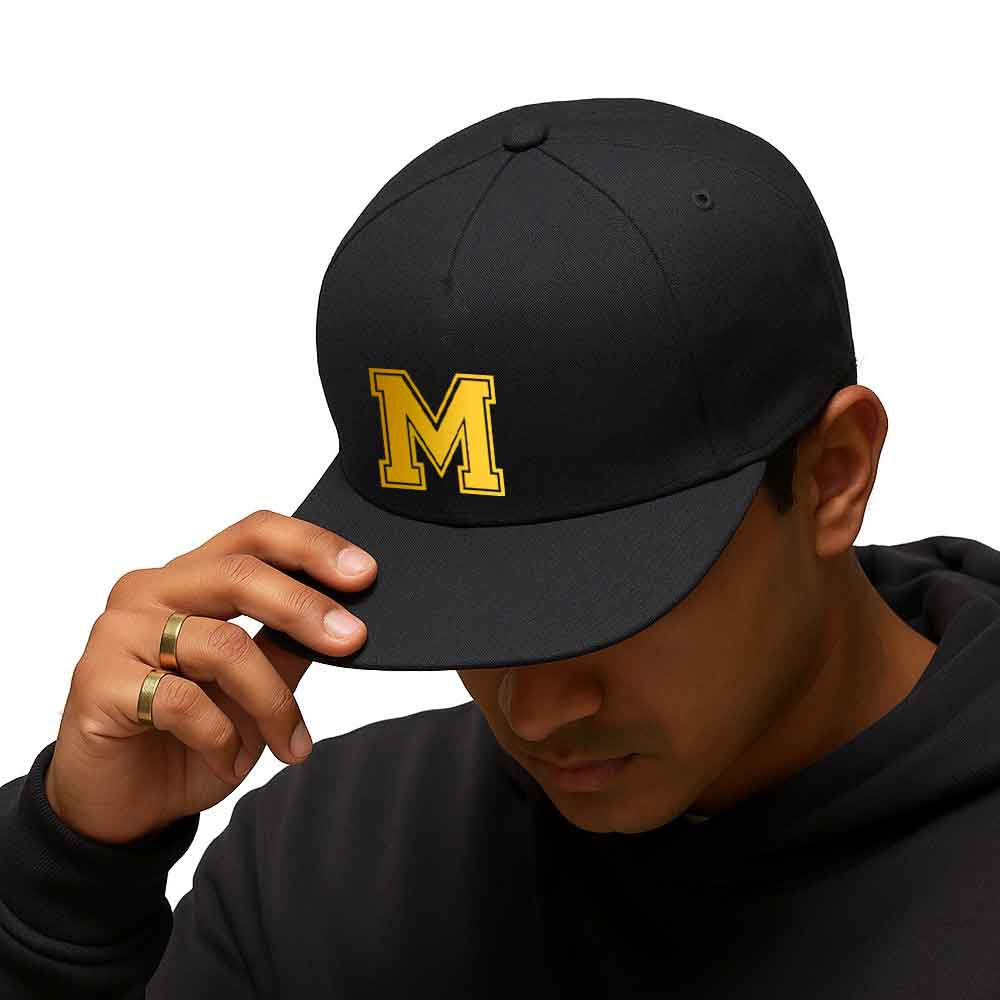 Personalized Rappers Cap for Men – Black Hip Hop Swag Cap with Initial - Image 6