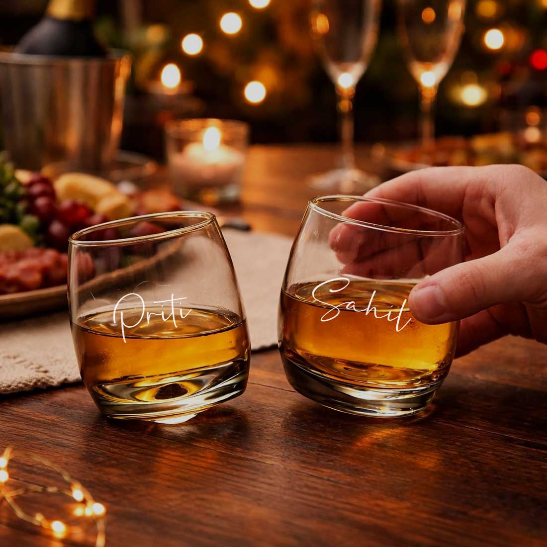 Personalized Rotating Whiskey Glass Set of 2 – Engraved Scotch Glass with Premium Box - Image 3