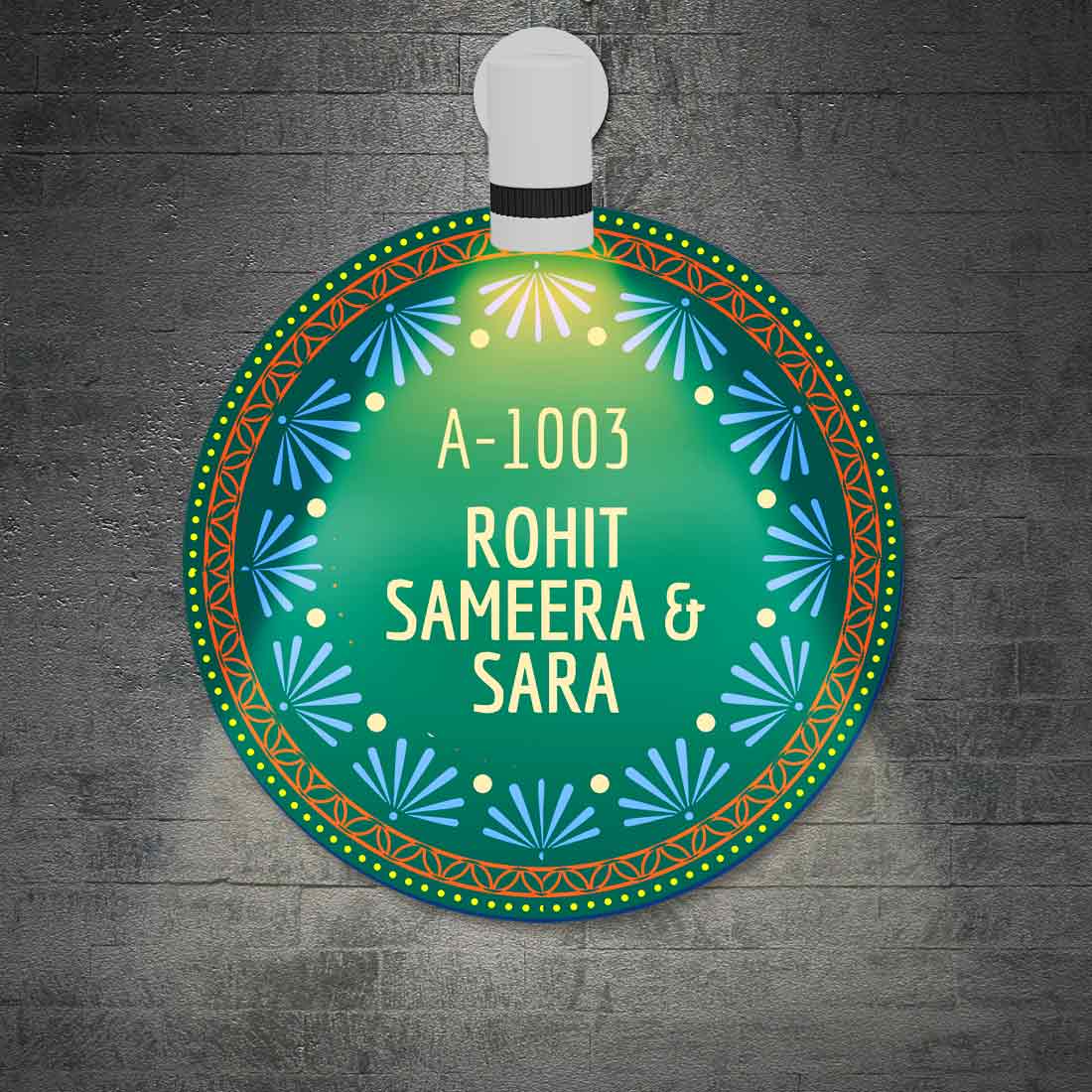 Personalised Door Name Plates for Home Office & Flats - Ethnic Green - Image 2