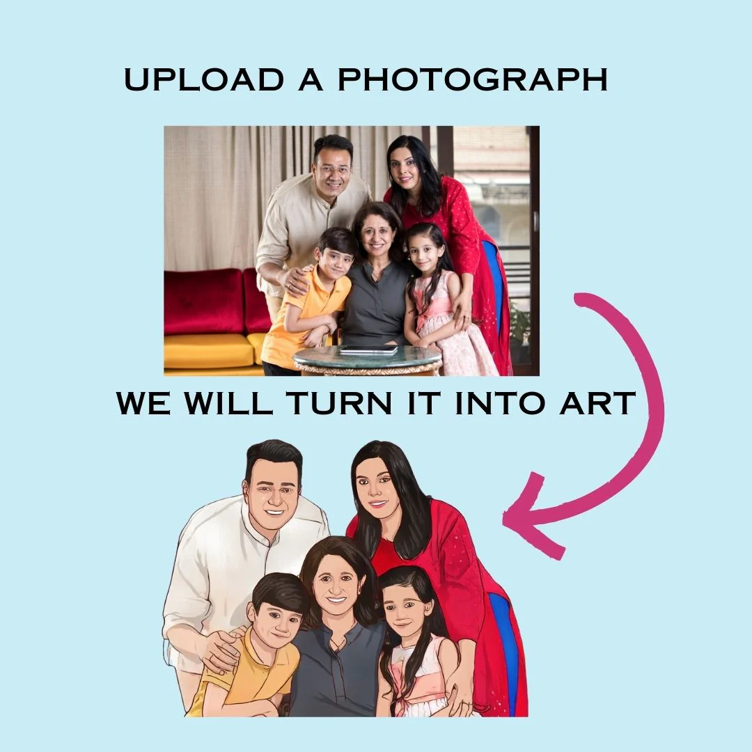 Personalized Round Name Plate Design With Caricature Photo Art for Home - Image 2