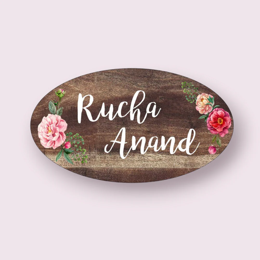Customized Name Plate for Home Entrance - Oval Shaped