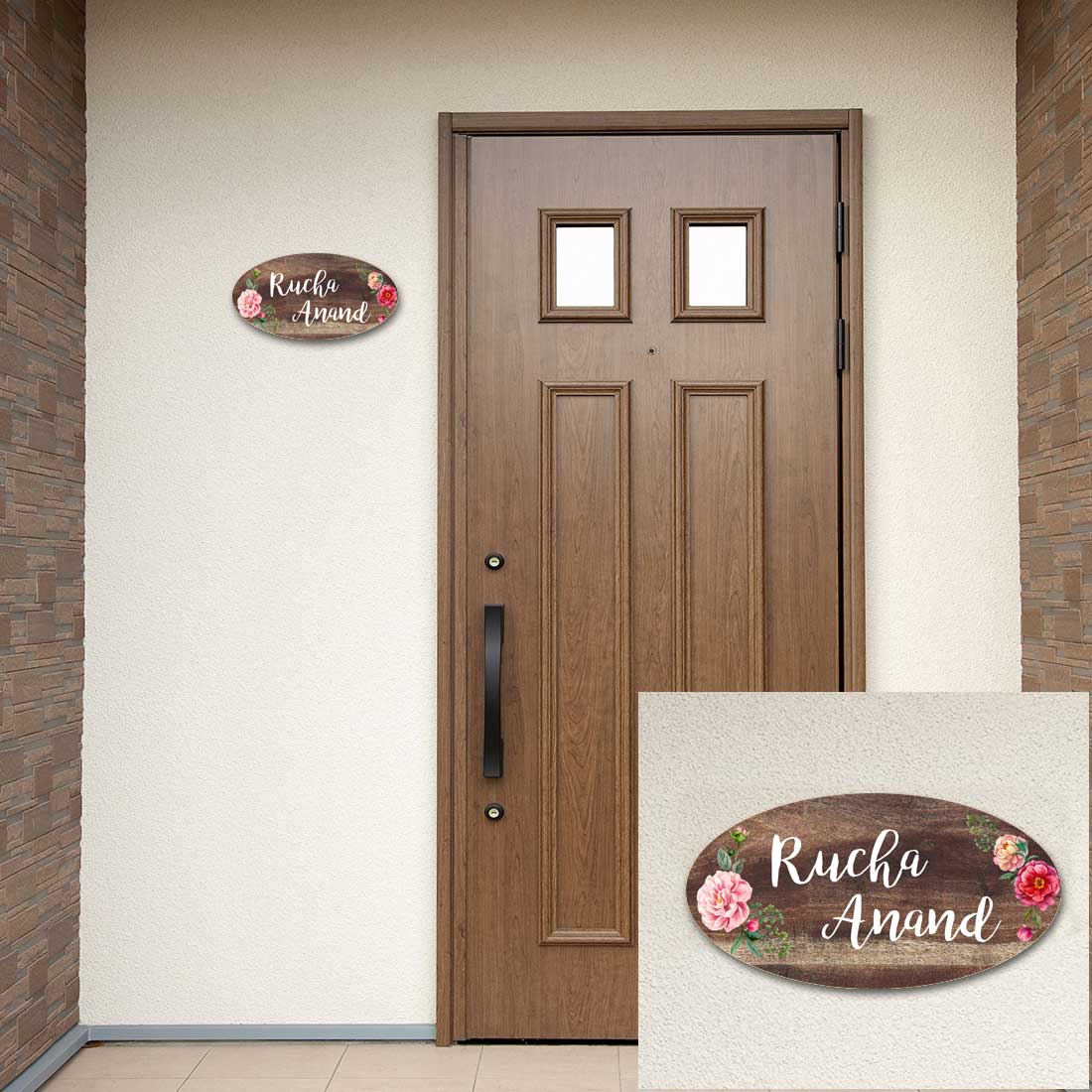 Customized Name Plate for Home Entrance - Oval Shaped - Image 3