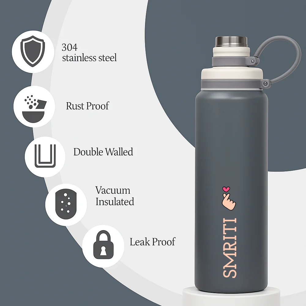 Personalized Stainless Steel Hot and Cold Water Bottle – 800ml Leakproof Thermos Drink Bottle for Gym, Office & Outdoor Use - Image 5