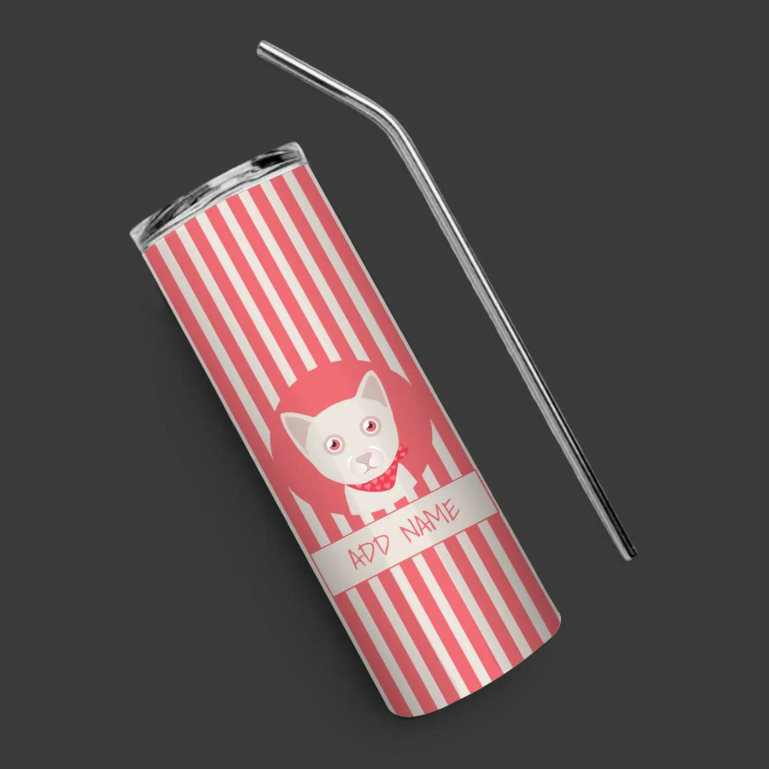 Nutcase Personalized Stainless Steel Travel Mug with Metal Straw - Insulated Coffee Mug 600 ml - Image 2