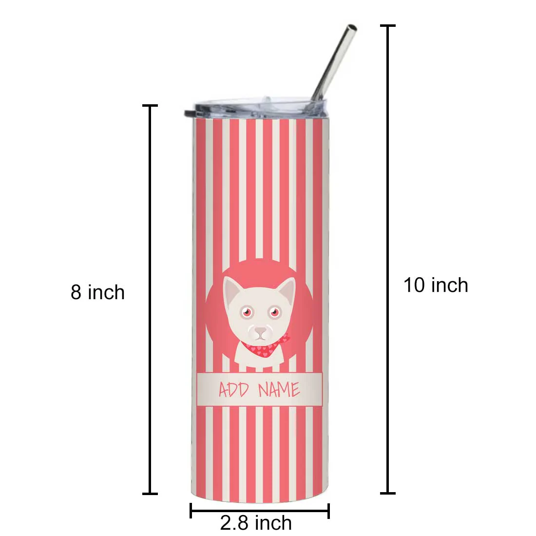 Nutcase Personalized Stainless Steel Travel Mug with Metal Straw - Insulated Coffee Mug 600 ml - Image 4