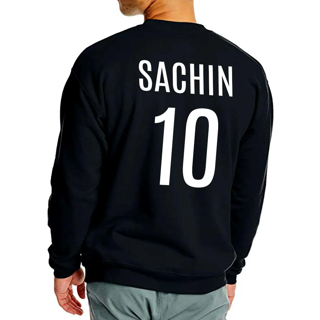 Personalized Sweatshirt for Mens Round Neck - Name & Number - Image 3