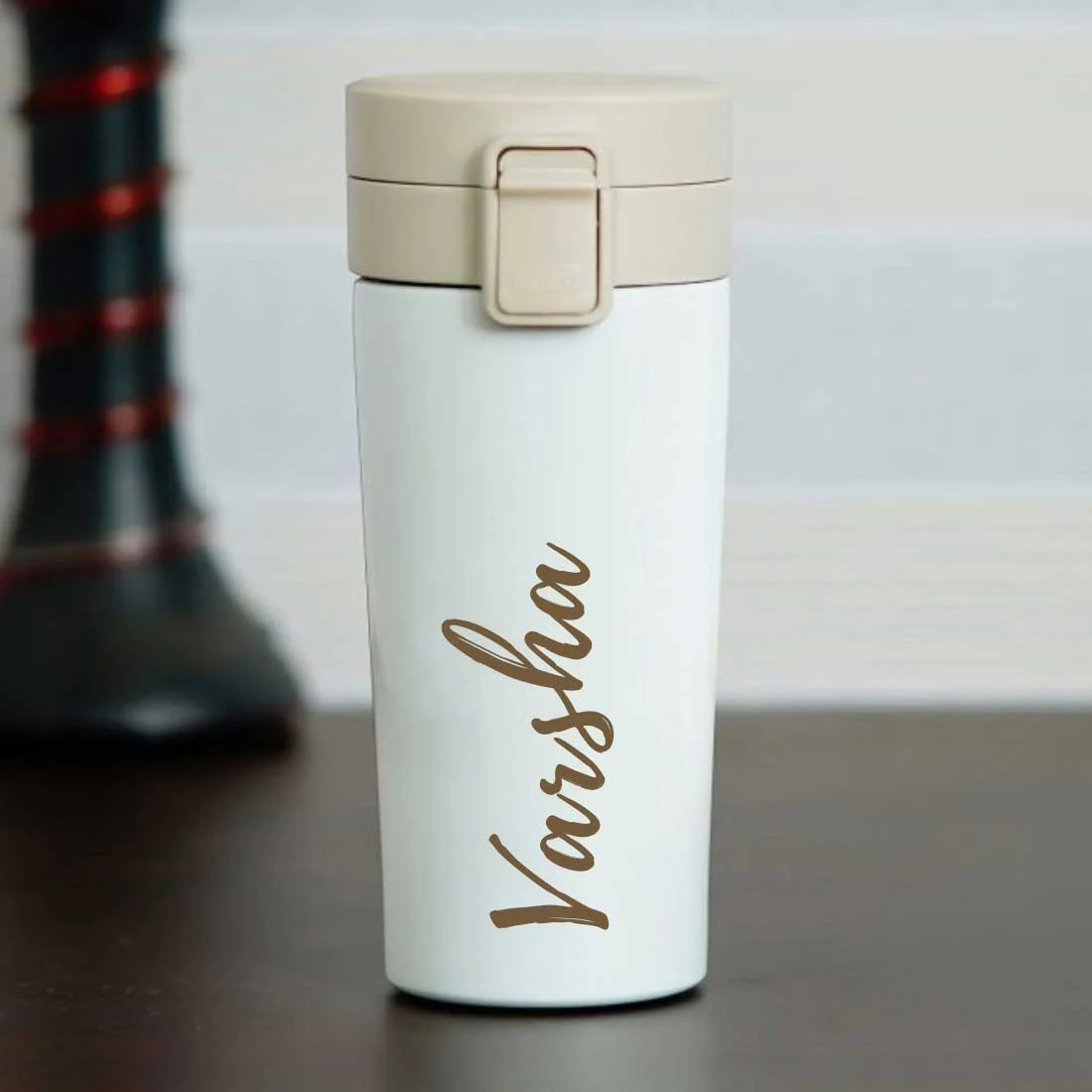 Personalized Travel Coffee Flask Sipper With Name Engraved  - Calligraphy 380ML - Image 12