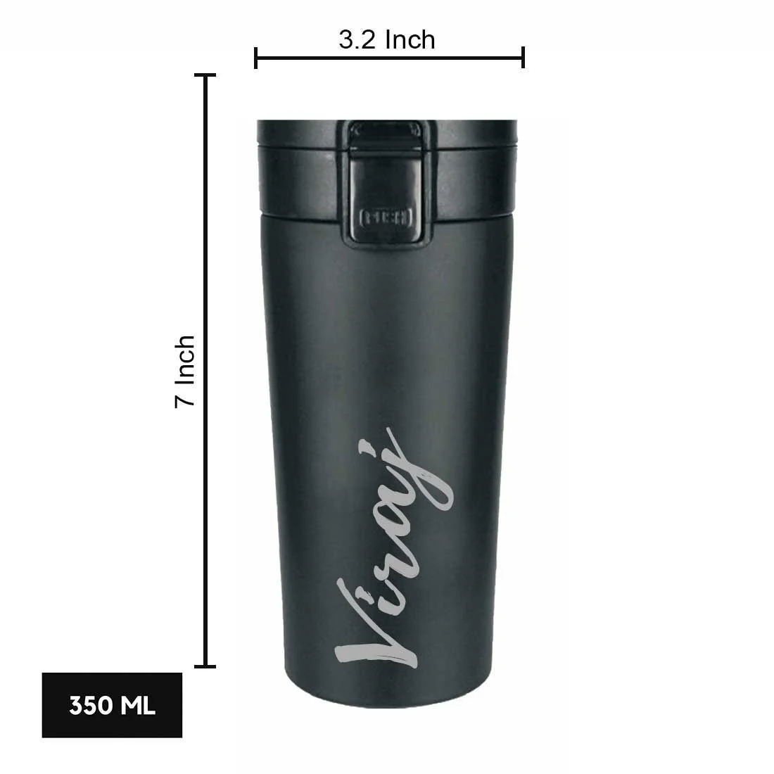 Personalized Travel Coffee Flask Sipper With Name Engraved  - Calligraphy 380ML - Image 14