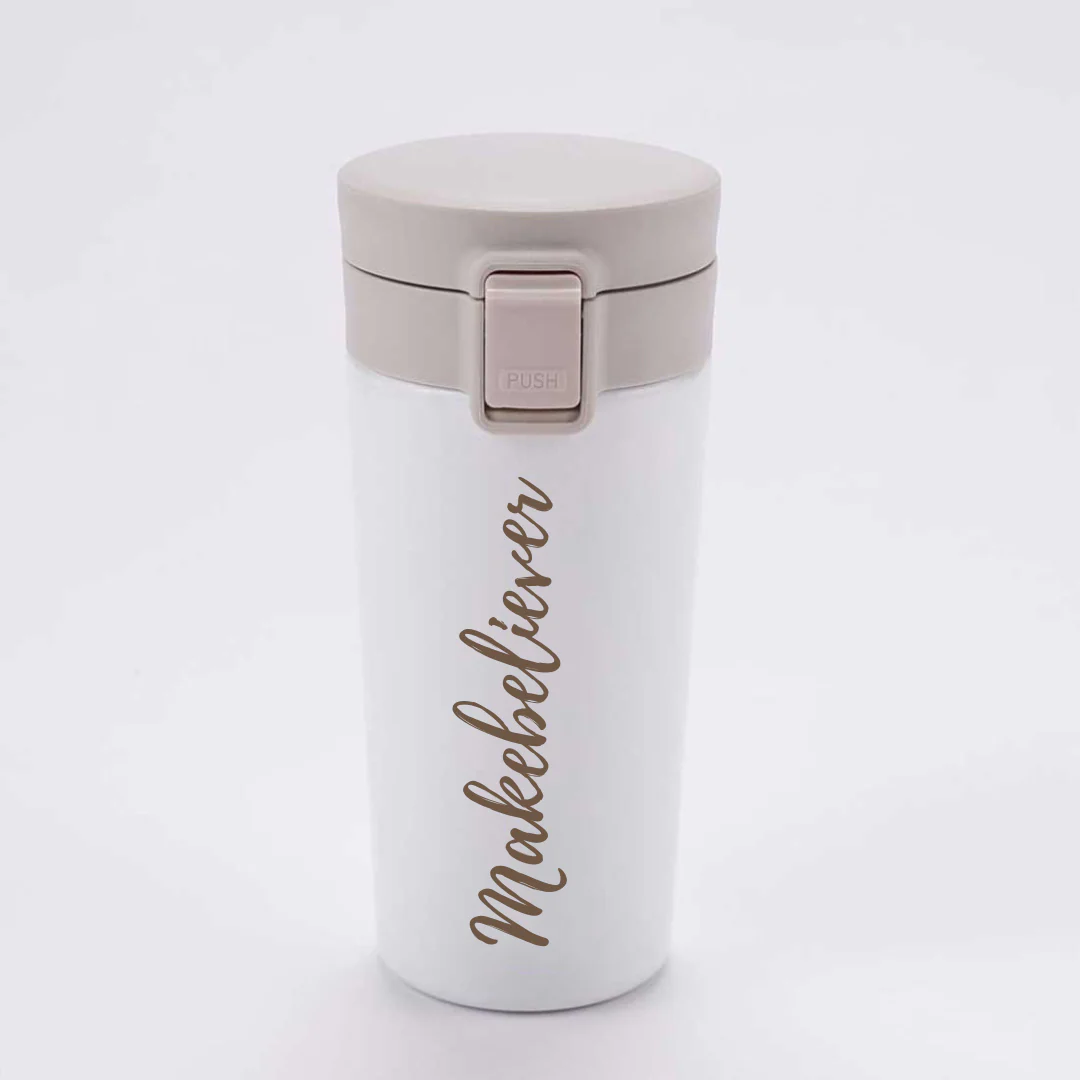 Personalized Travel Coffee Flask Sipper With Name Engraved  - Calligraphy 380ML - Image 7