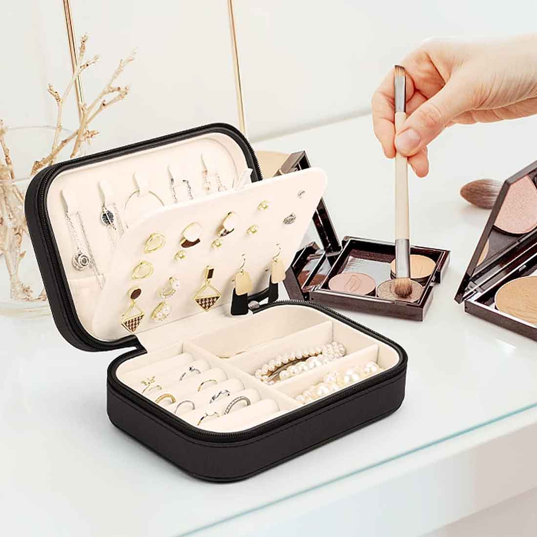 Jewellery Box for Girl Personalised With Name Jewelry Case Earrings Pendants Nacklaces - Autumn leaves - Image 4