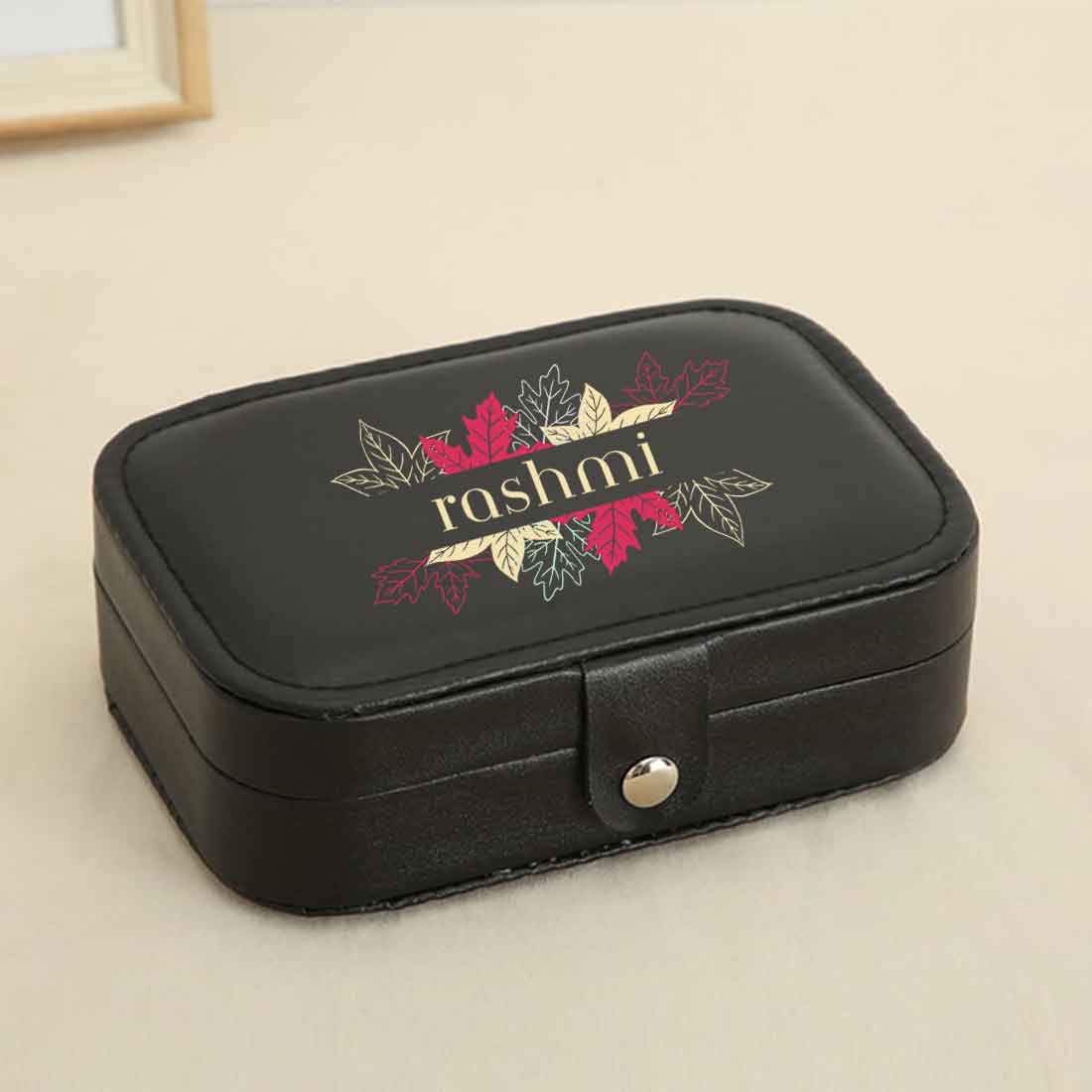 Jewellery Box for Girl Personalised With Name Jewelry Case Earrings Pendants Nacklaces - Autumn leaves - Image 6