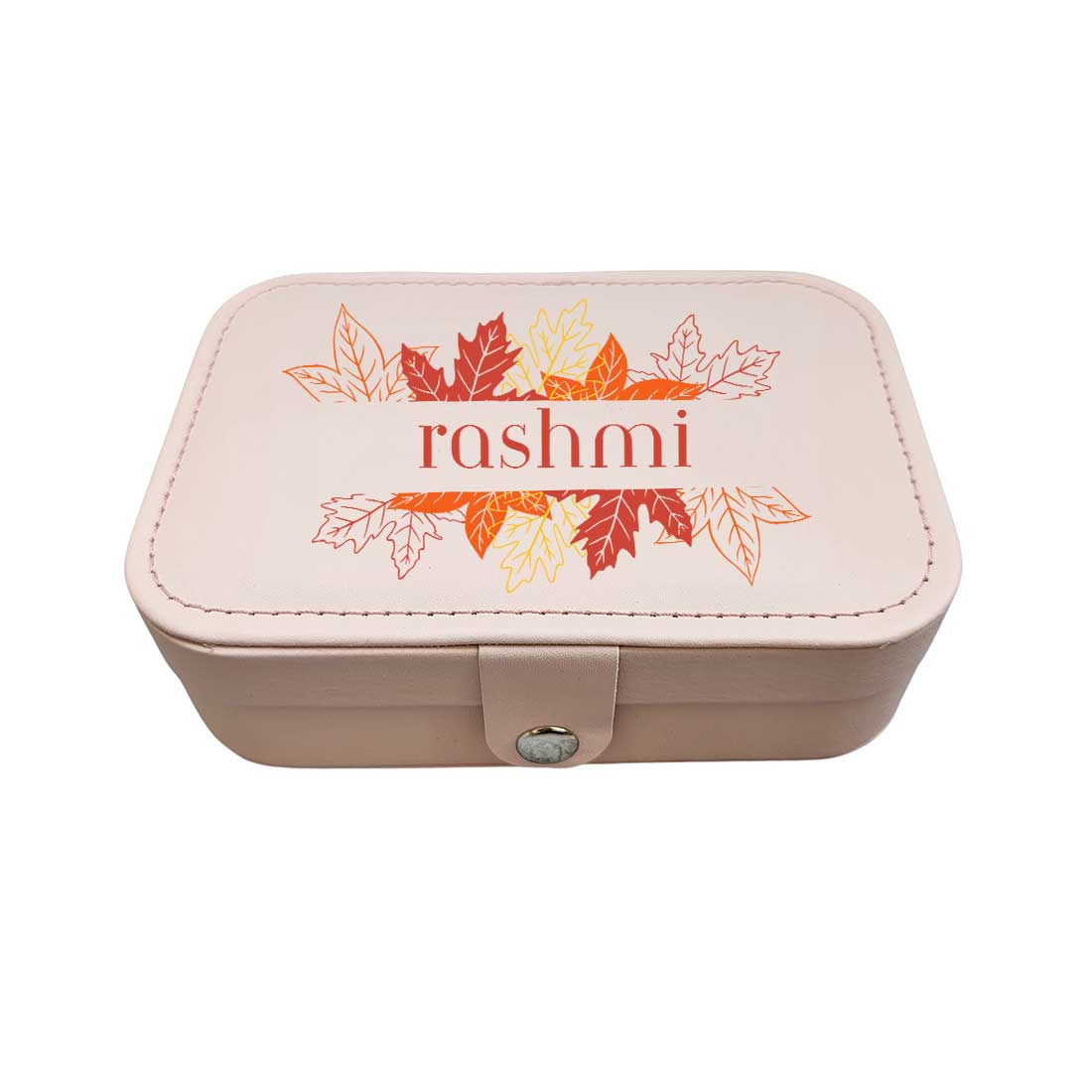 Jewellery Box for Girl Personalised With Name Jewelry Case Earrings Pendants Nacklaces - Autumn leaves - Image 9