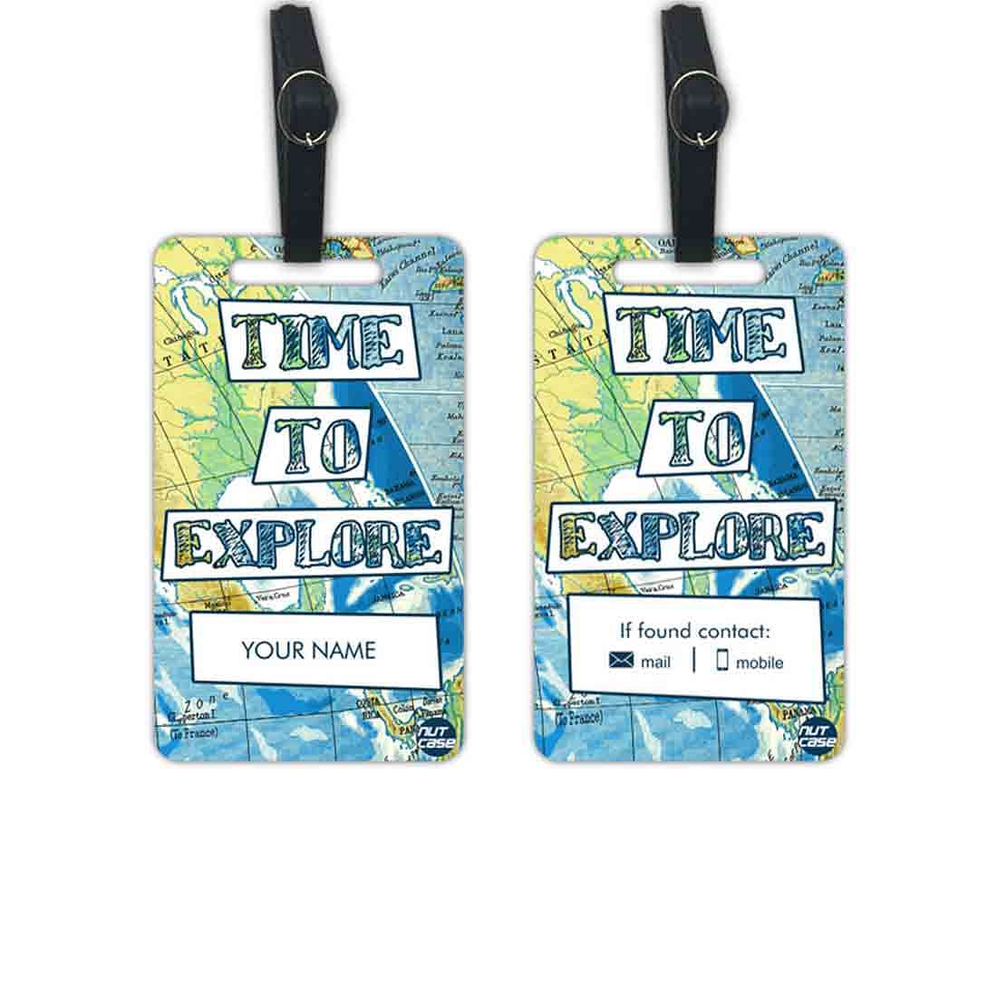 Personalized Travel Luggage Tags Identification Tag Set of 2 - Explore