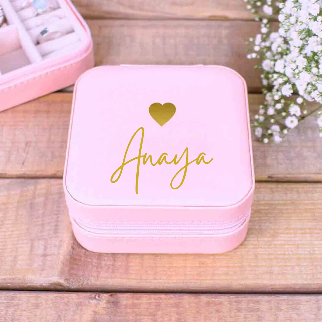 Valentine's Day Gift For Her Custom Purse And Jewellery Organizer Gift Box Set - Image 4