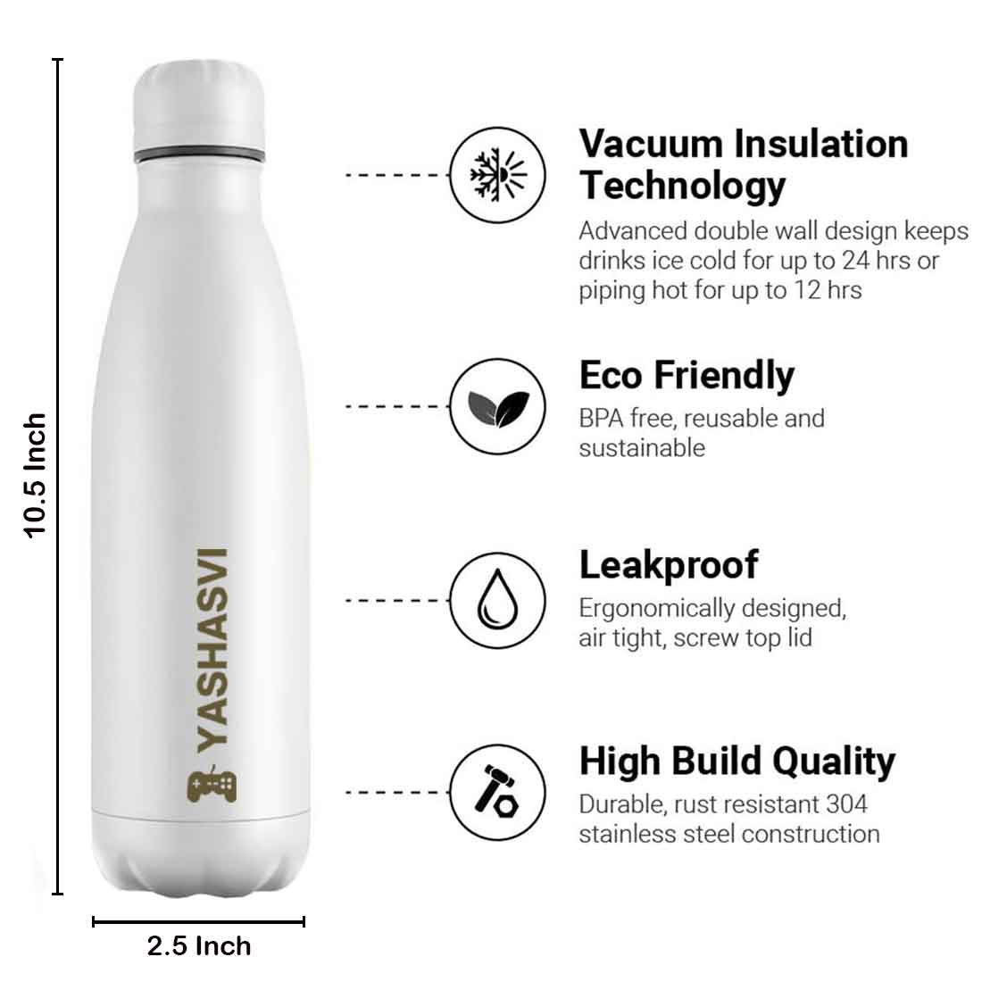 Personalized Water Bottles With Your Name for School Office Use 500 ml - Gamer - Image 12