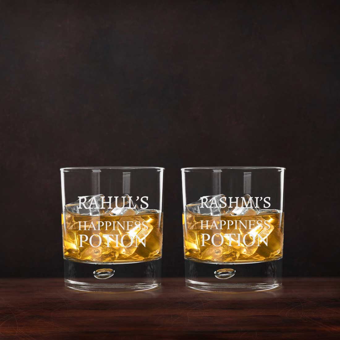 Customized Couple Whiskey Glass Set with Black Gift Box - Image 3