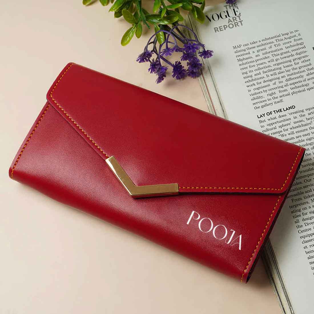 Personalized Women's Clutch Purse - Faux Leather Wallet for Women - Image 2