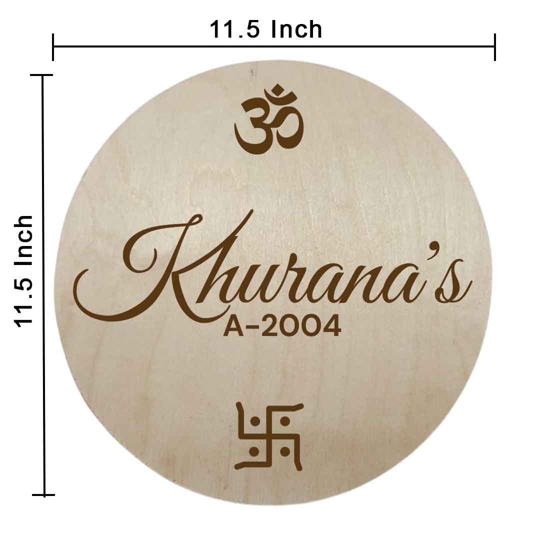 Personalized Wooden Name Plates for Home Flat Engraved Round Name Board - Image 6