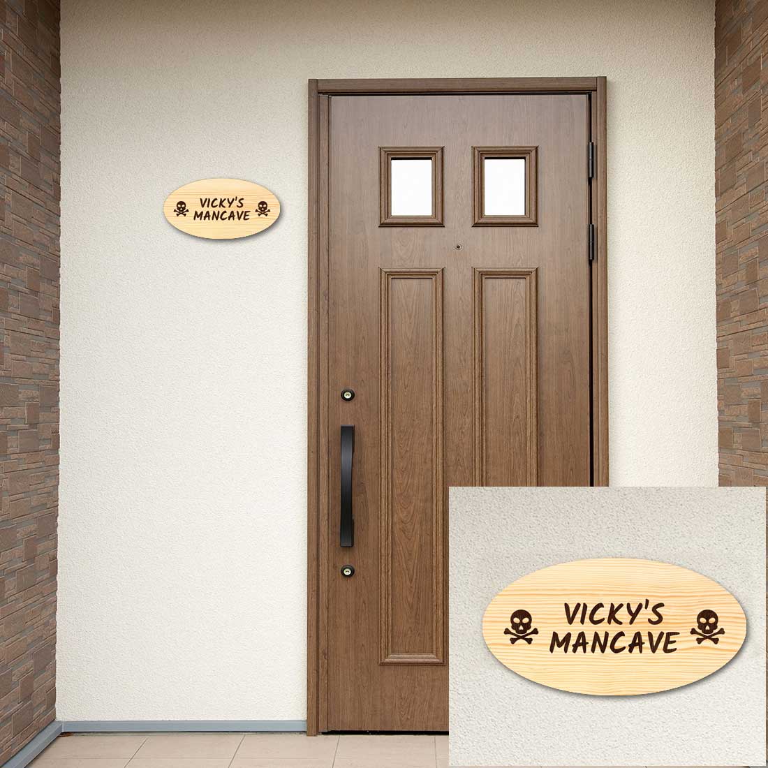 Funny Door Signs for Home Personalized Wooden Nameplate - Man Cave - Image 3