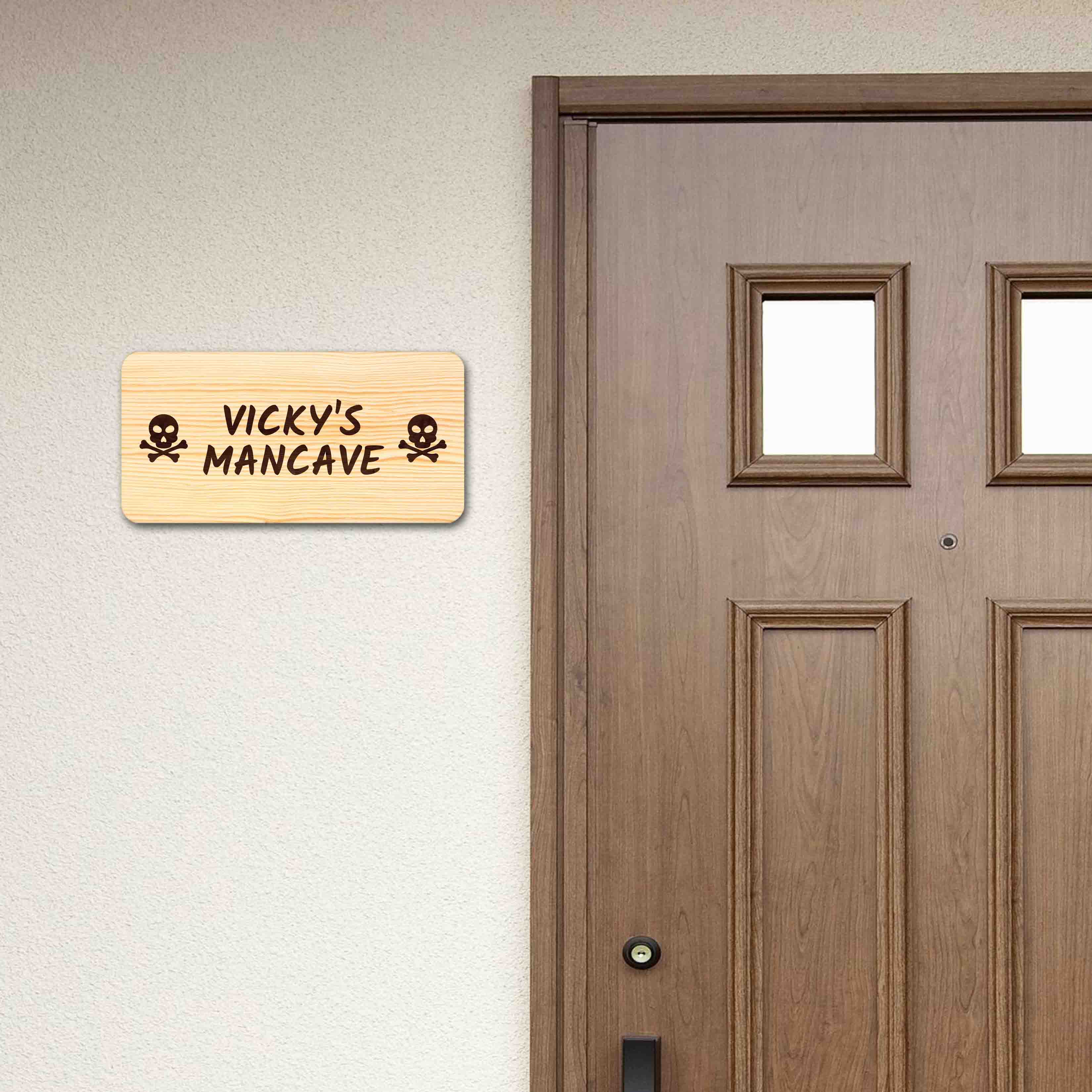 Funny Door Signs for Home Personalized Wooden Nameplate - Man Cave - Image 6