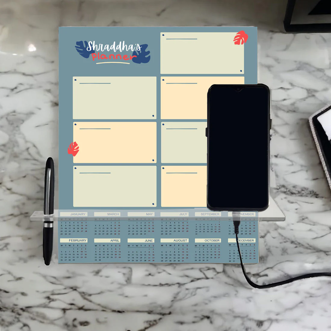 Customized Planner Board with Calendar Weekly Planning Board and Phone Stand - Image 3