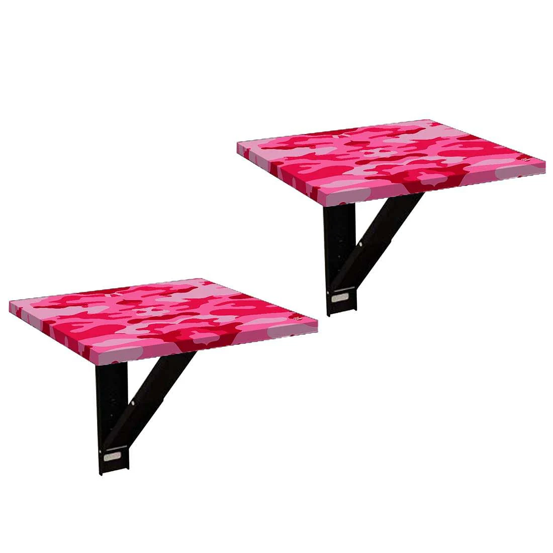 Folding Wall Mount Bedside Table - Army Camouflage Pink - Image 11
