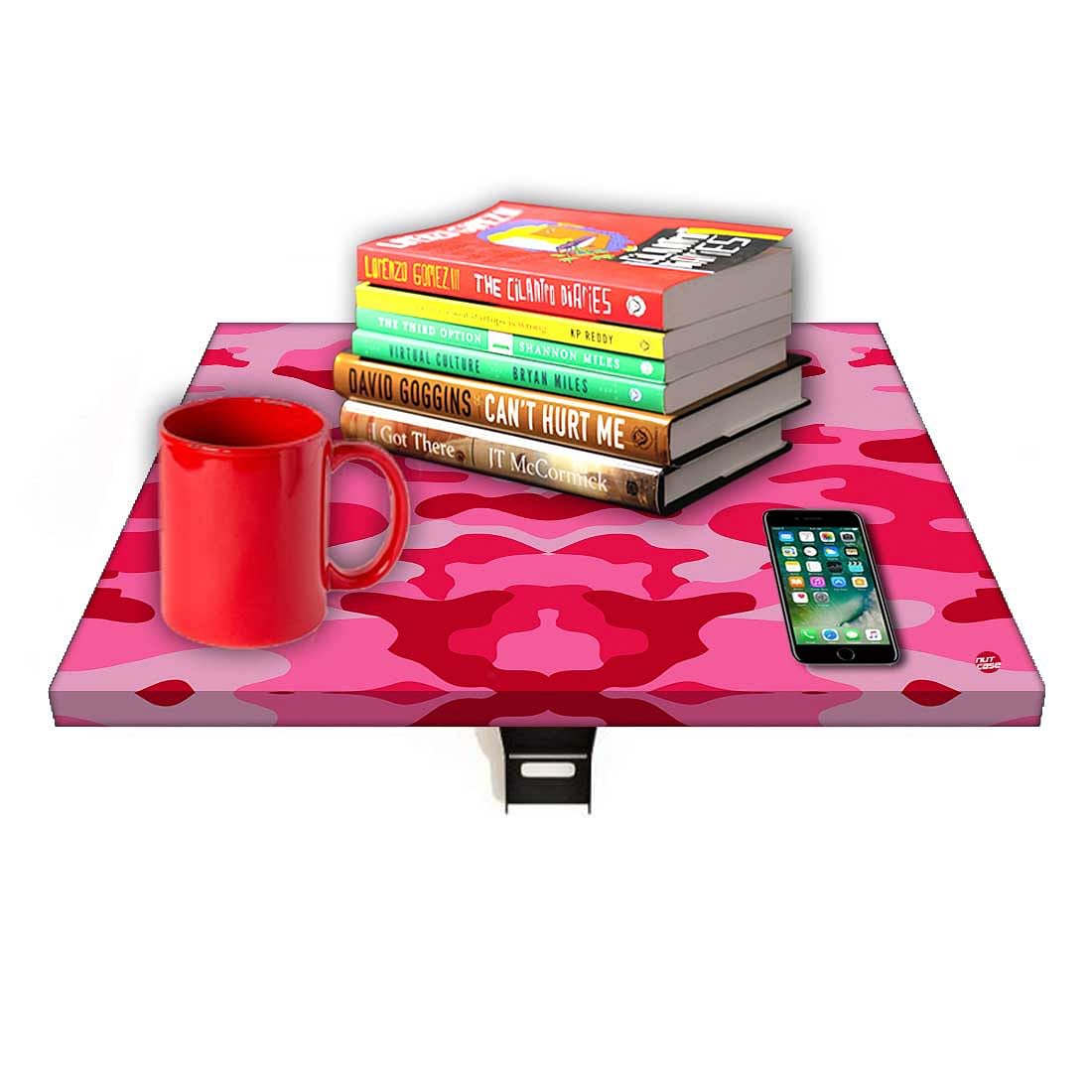 Folding Wall Mount Bedside Table - Army Camouflage Pink - Image 8