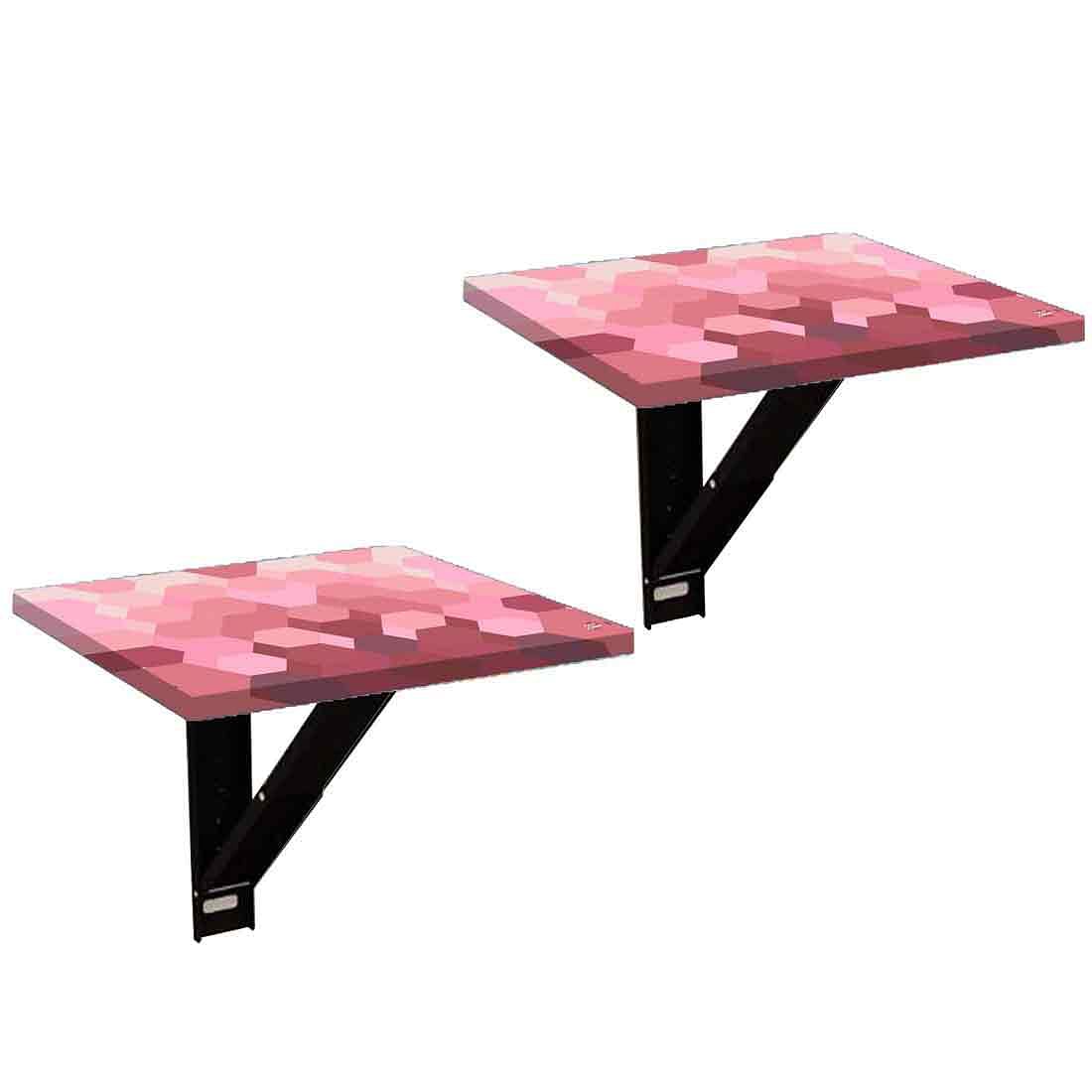 Bedside Table Foldable   - Hexagon Pink Pattern - Image 2