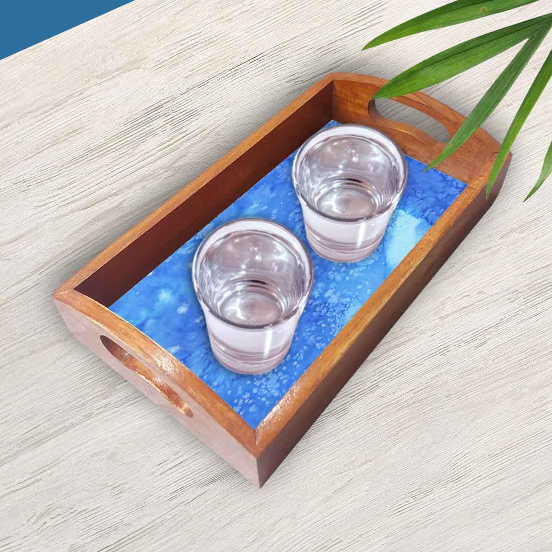 Wooden Serving Tray Set of 3 Designer Trays Serving Set - Image 3