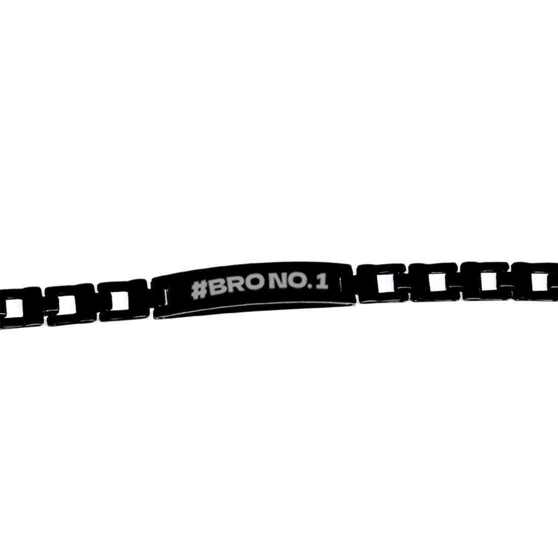 Premium Metal Rakhi Bracelet For Your Brother-Engraved with Love- Bro No 1 - Image 7