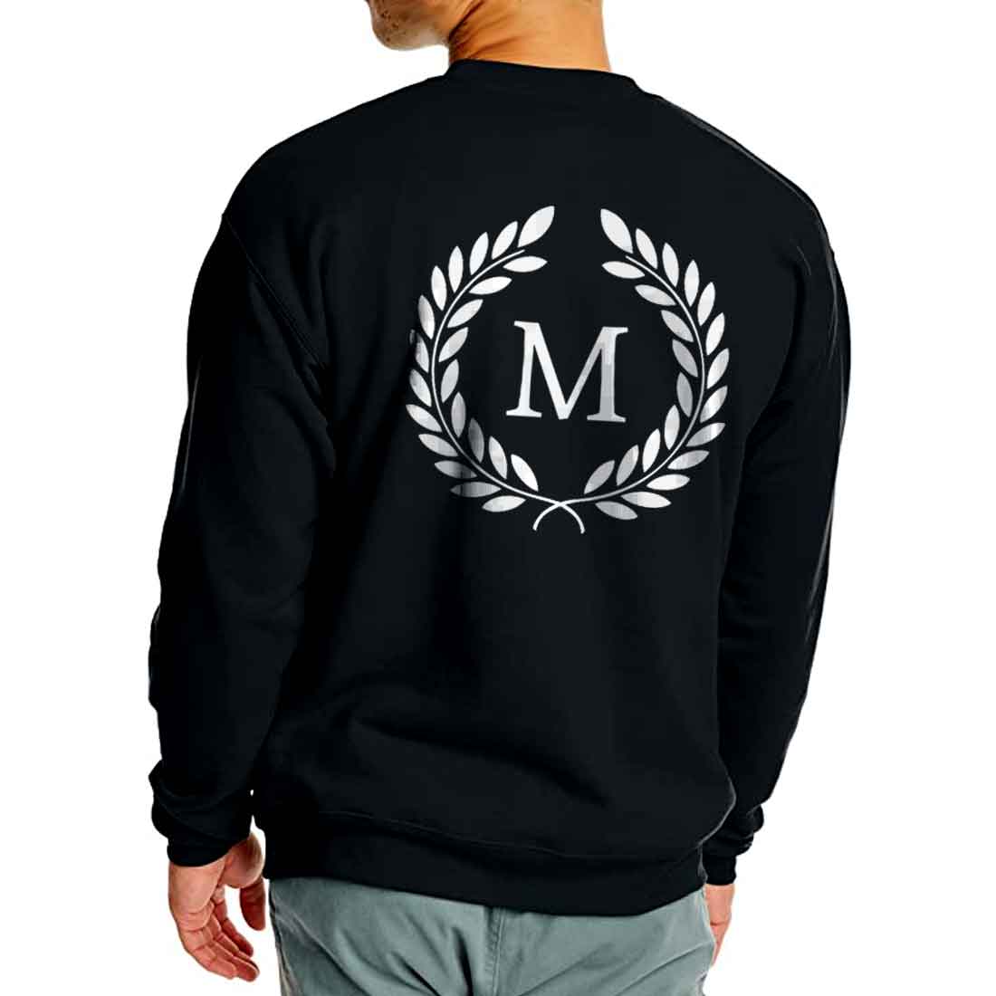 Personalized Black Sweatshirt for Men Full Sleeves - Monogram - Image 6