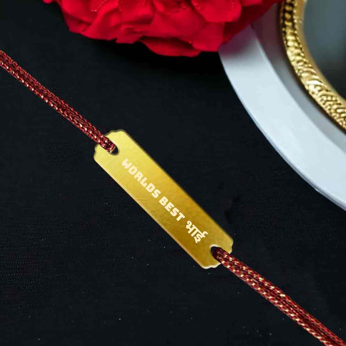 Rakhi For Brother On Raksha Bandhan - Golden Plain Acrylic Rakhis