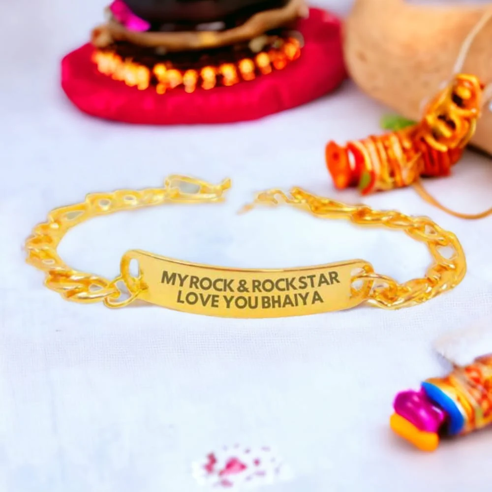 Rakshabandhan Gift for Brother Stylish Metal Bracelet - My Rock & Rockstar - Image 2