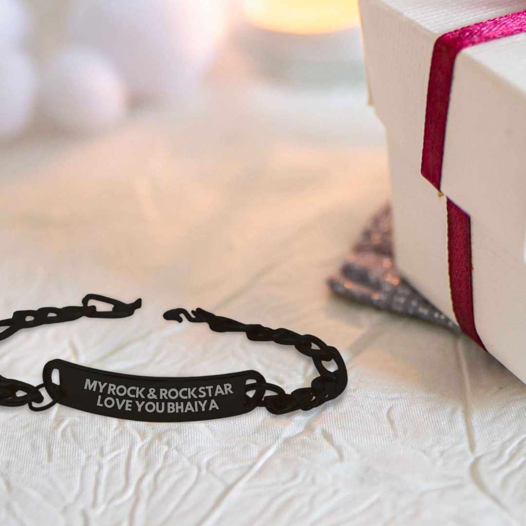 Rakshabandhan Gift for Brother Stylish Metal Bracelet - My Rock & Rockstar - Image 3
