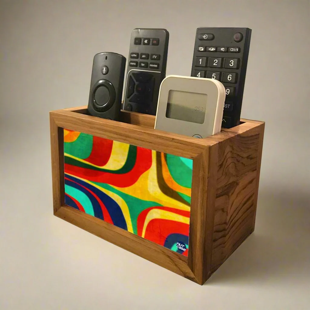 Remote Control Stand Holder Organizer For TV / AC Remotes - Retro Art Deco