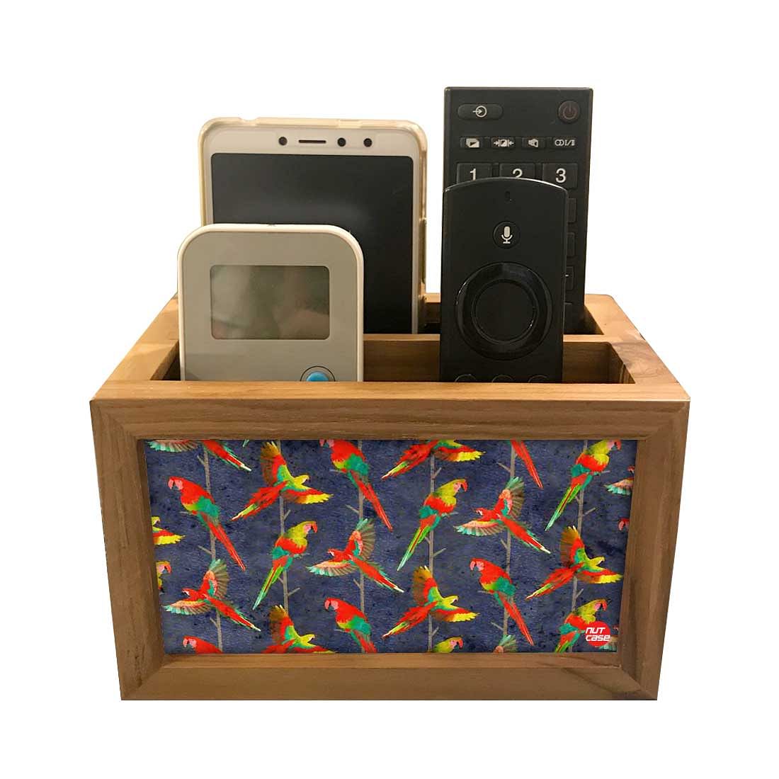 Remote Control Stand Holder Organizer For TV / AC Remotes - Colorful Parrots - Image 2