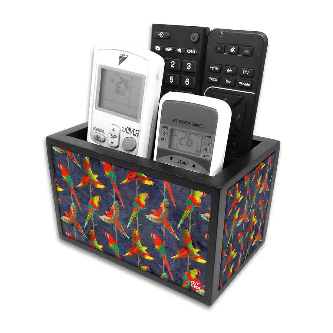 Remote Control Stand Holder Organizer For TV / AC Remotes - Colorful Parrots - Image 3
