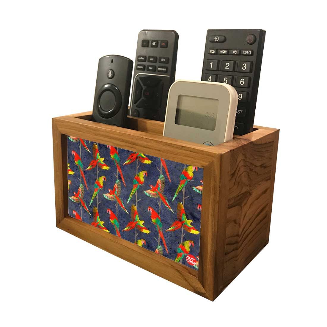 Remote Control Stand Holder Organizer For TV / AC Remotes - Colorful Parrots - Image 4