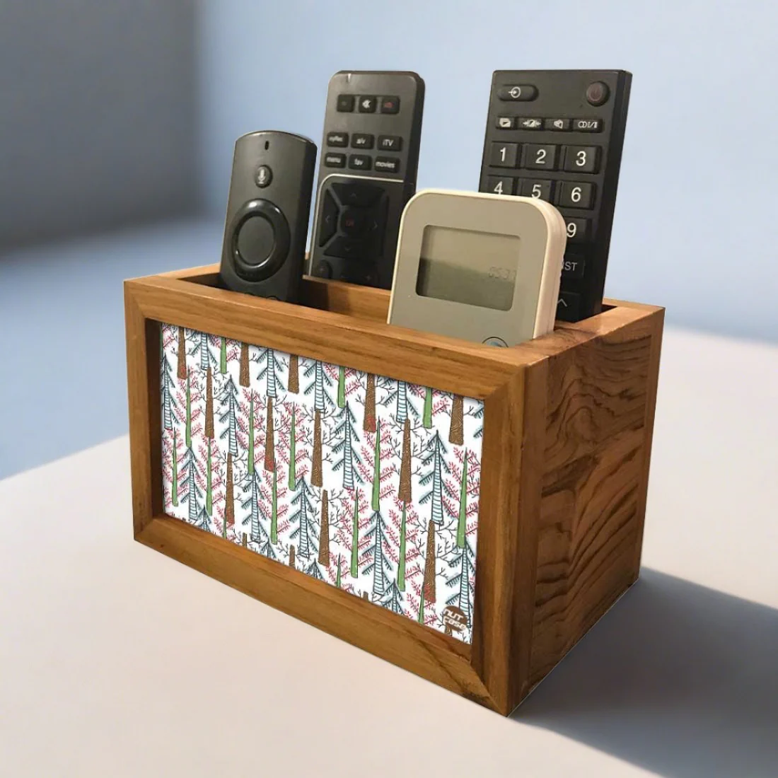 Wooden Tv Remote Control Holder for Home - Autumn Woods
