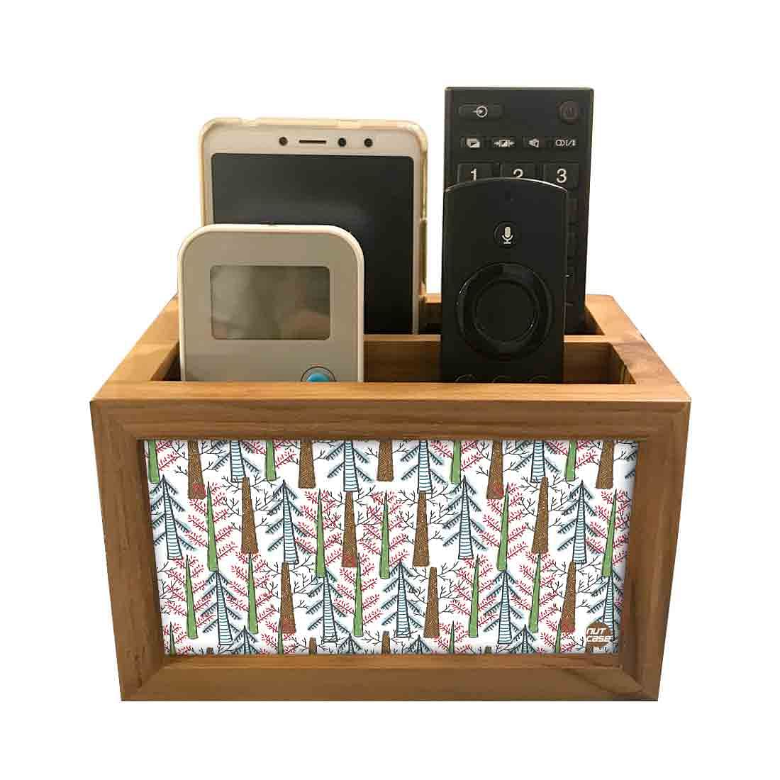 Wooden Tv Remote Control Holder for Home - Autumn Woods - Image 4