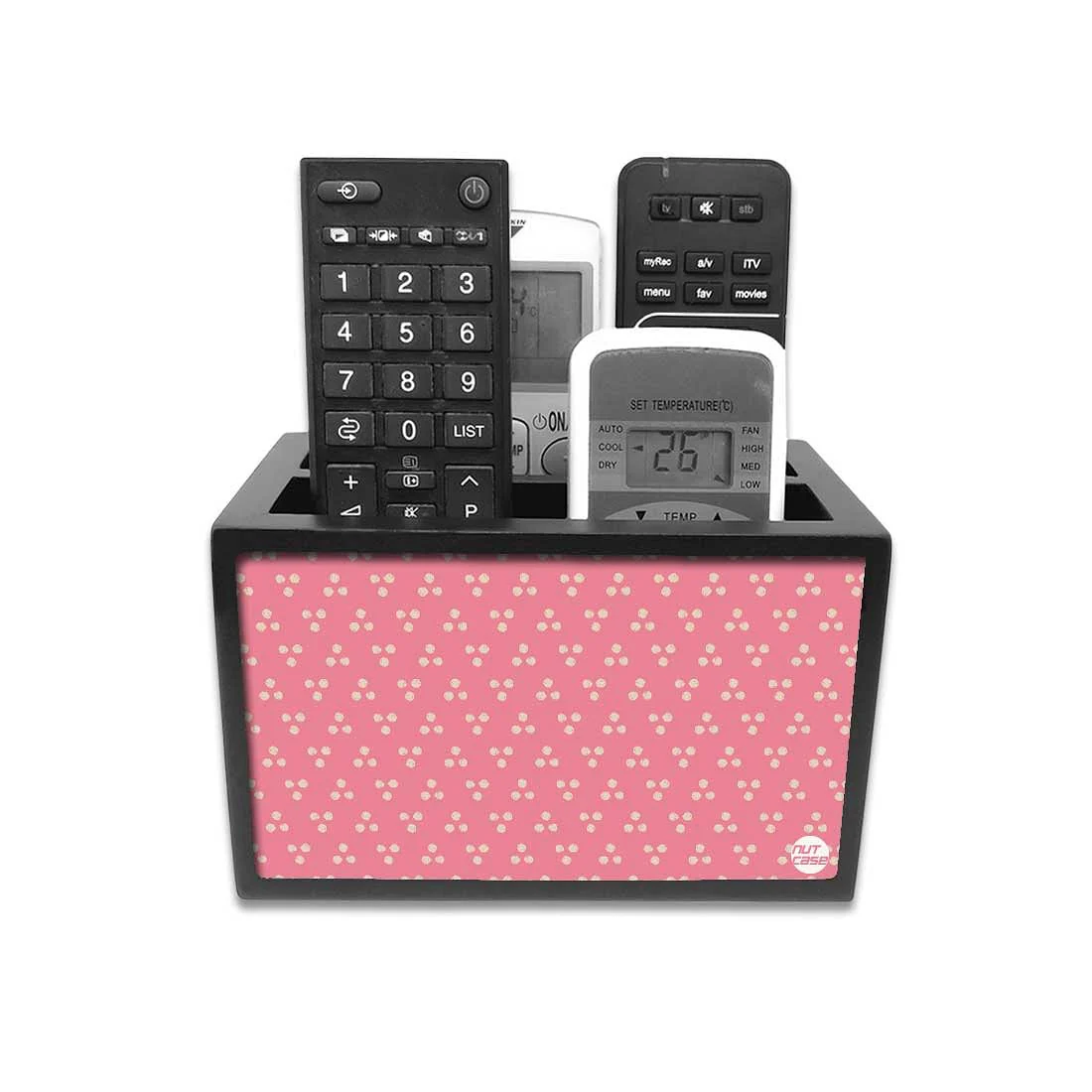 Classy Remote Control Stand - 4 Dots - Pink