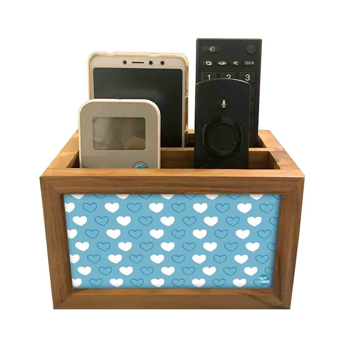 Beautiful Unique Tv Remote Stand - Blue Valentine Hearts - Image 2