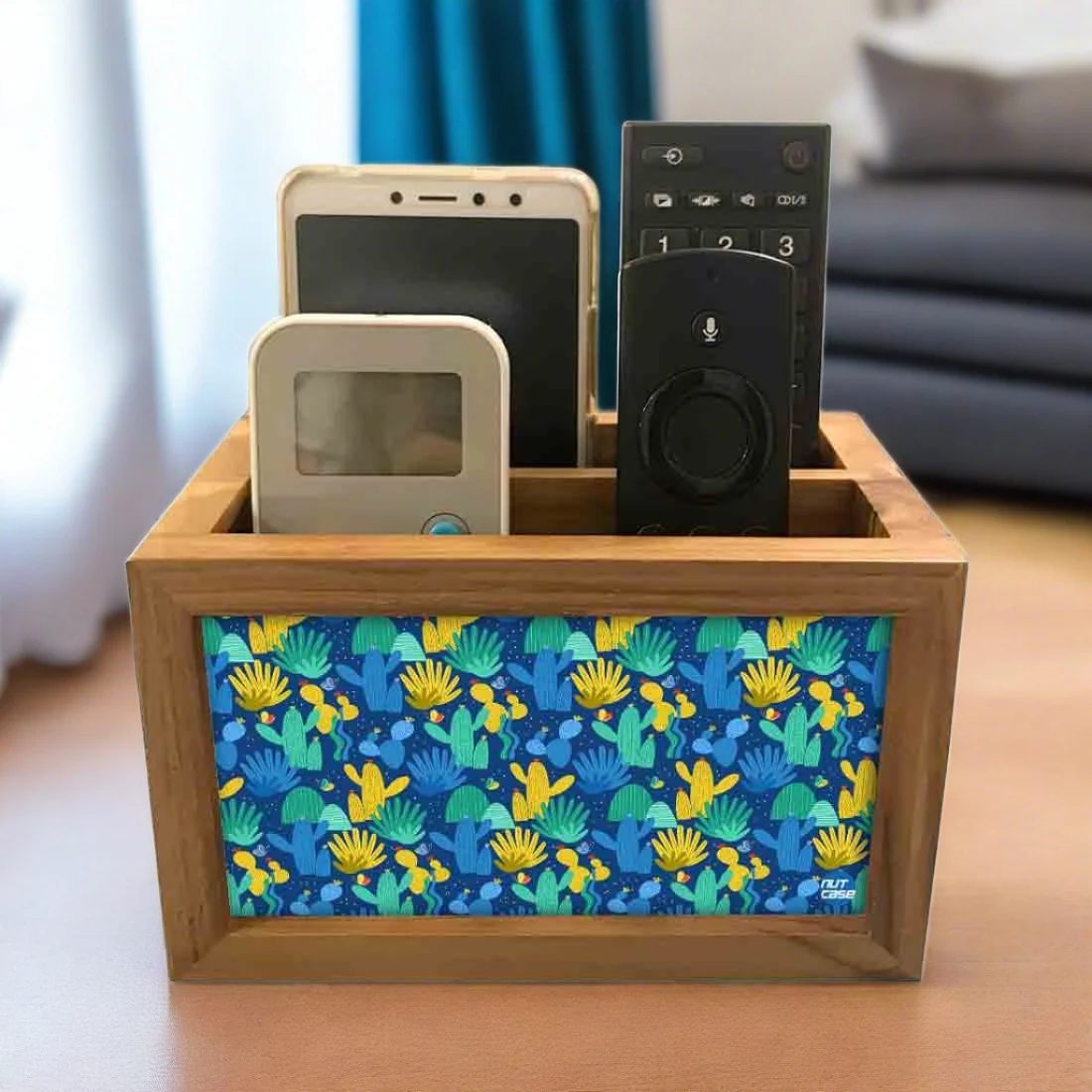 Organizer For TV AC Remotes -Cactus Decor - Image 2